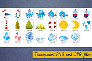 Watercolor clipart Sea Voyage, an Animal Illustration by Vikeriya (Thumbnail 5 of 8)