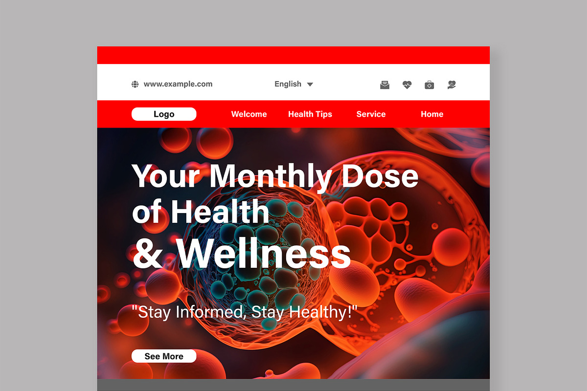 Health Care Email Newsletter, an UI Kit Template by MightyDesign (Photo 2 of 9)