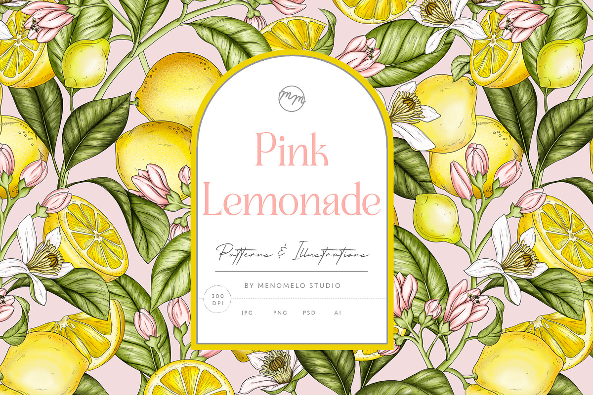 Pink Lemonade Patterns & Motifs, a Pattern Graphic by MenoMelo Studio (Photo 1 of 7)