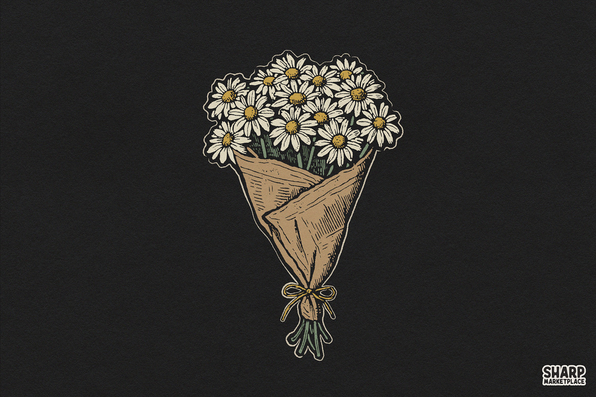 Vintage Daisy Bouquet Wrapped In, an Object Graphic by SharpMarketplace (Photo 2 of 5)