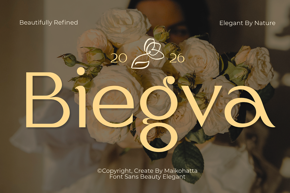 Biegva – Elegant Beauty Sans Serif, a Sans Serif Font by MaikoHatta (Photo 1 of 8)