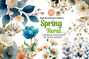 Spring Floral Clipart, an Illustration by DreamArtGraphic (Thumbnail 1 of 4)
