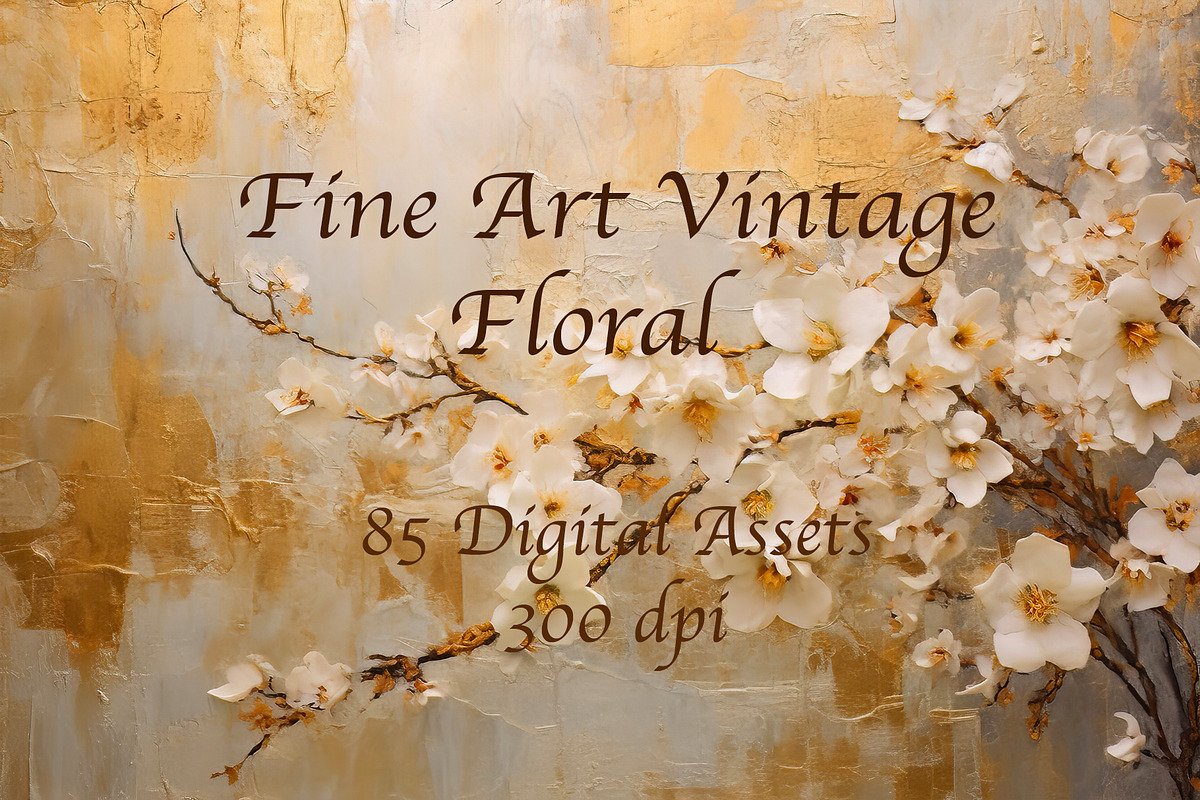 85 Fine Art Vintage Floral Design, a Texture Illustration by Bilgep_design (Photo 1 of 19)