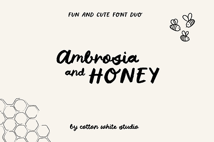 Ambrosia and Honey Font Duo, a Handwritten Font by Cotton White Studio