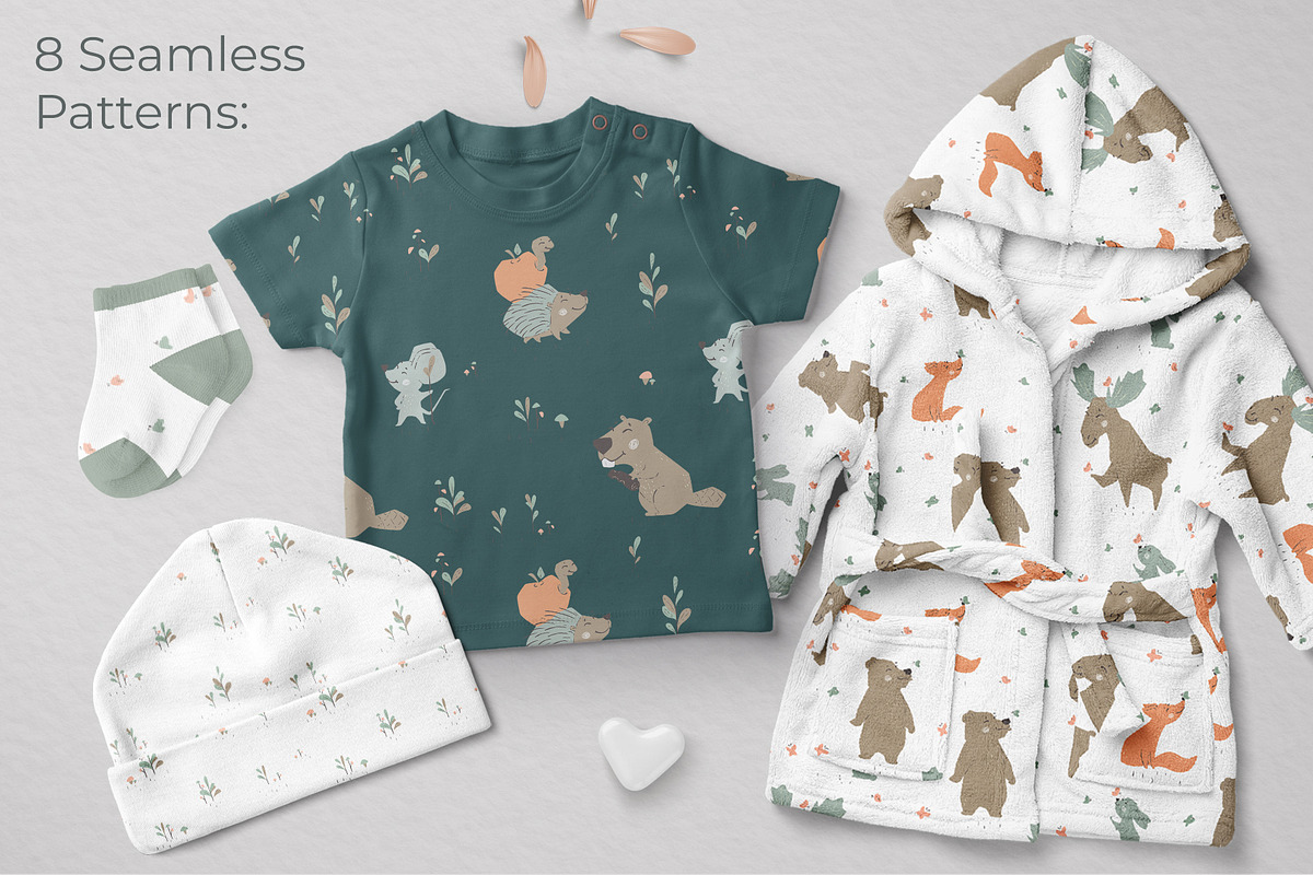 Kids Summer Bundle pattern & clipart, a Pattern Graphic by MeadowFox (Photo 5 of 15)