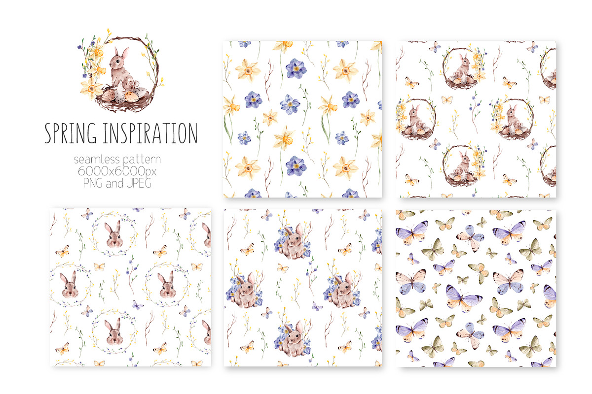 Watercolor Spring Easter Clipart, a Texture Illustration by YuliyaArtGarden (Photo 11 of 12)