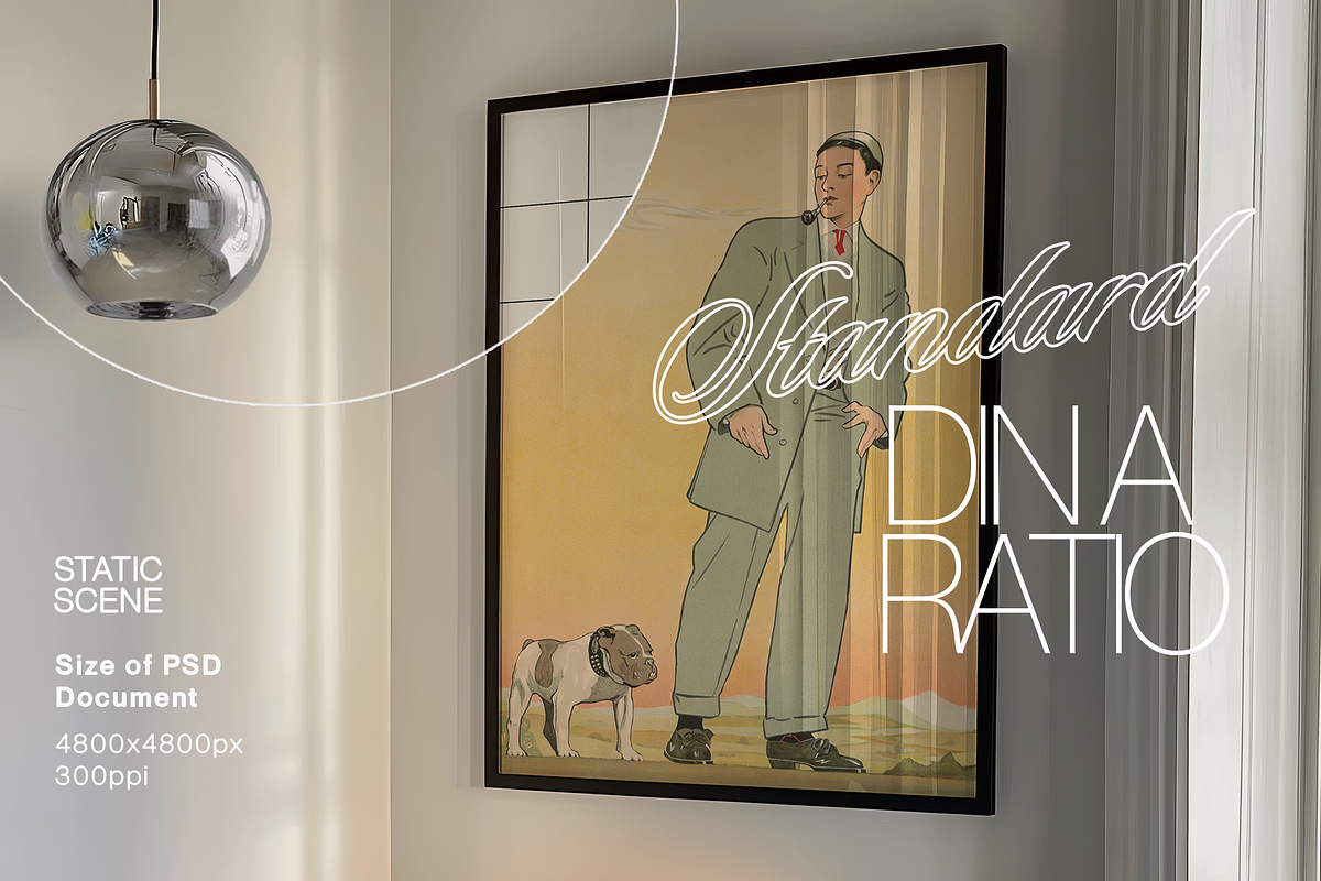 A2 Frame Bedroom Scene Mockup, a Mockup by WasMockups (Photo 2 of 5)