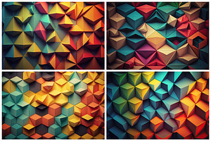 12 Vibrant Geometric Backgrounds 6K