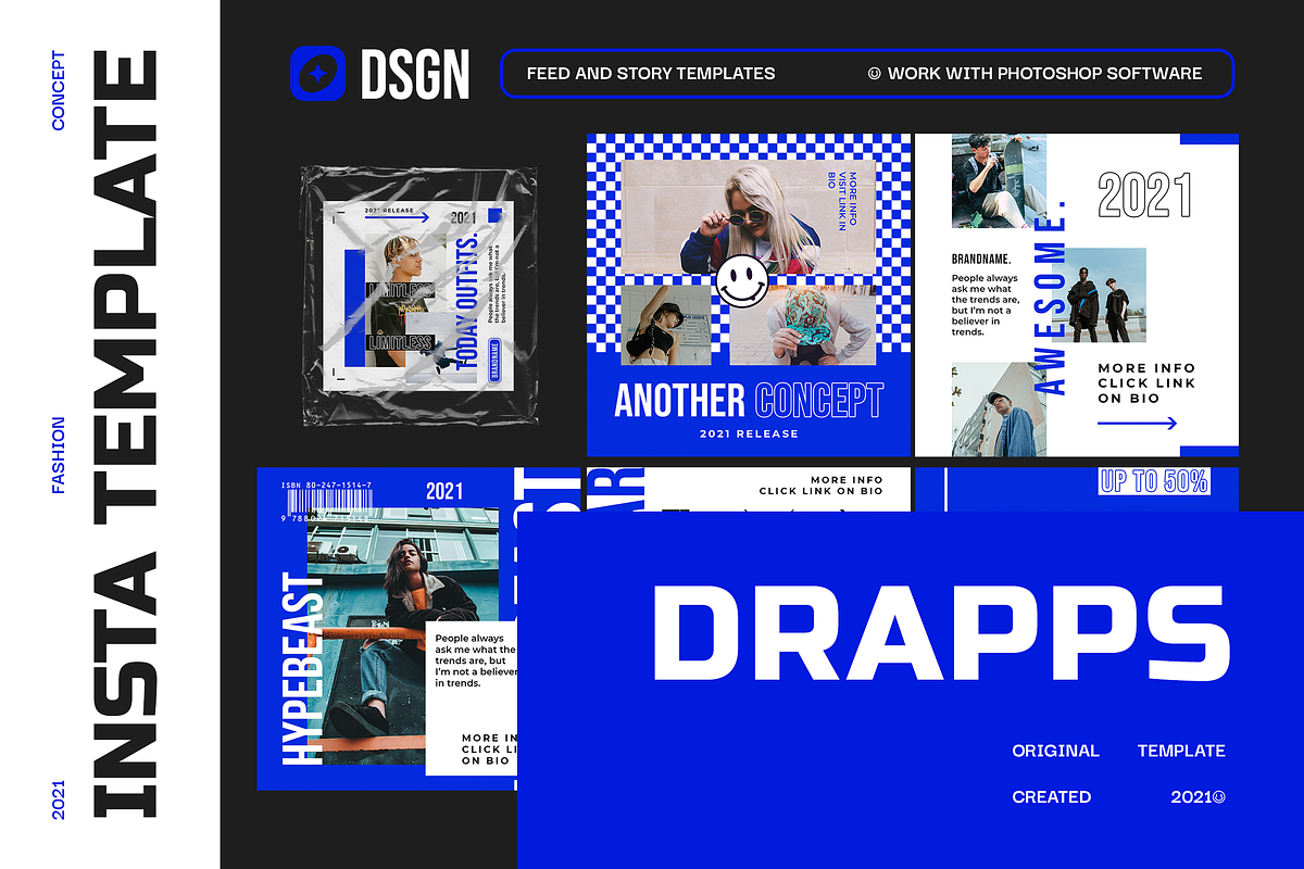 Drapps Urban Instagram Template, a Social Media Template by Creatchees.std (Photo 1 of 5)