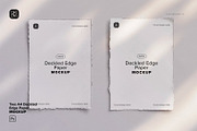 Two A4 Deckled Edge Paper Mockup, a Product Mockup by Custom Scene (Thumbnail 2 of 10)