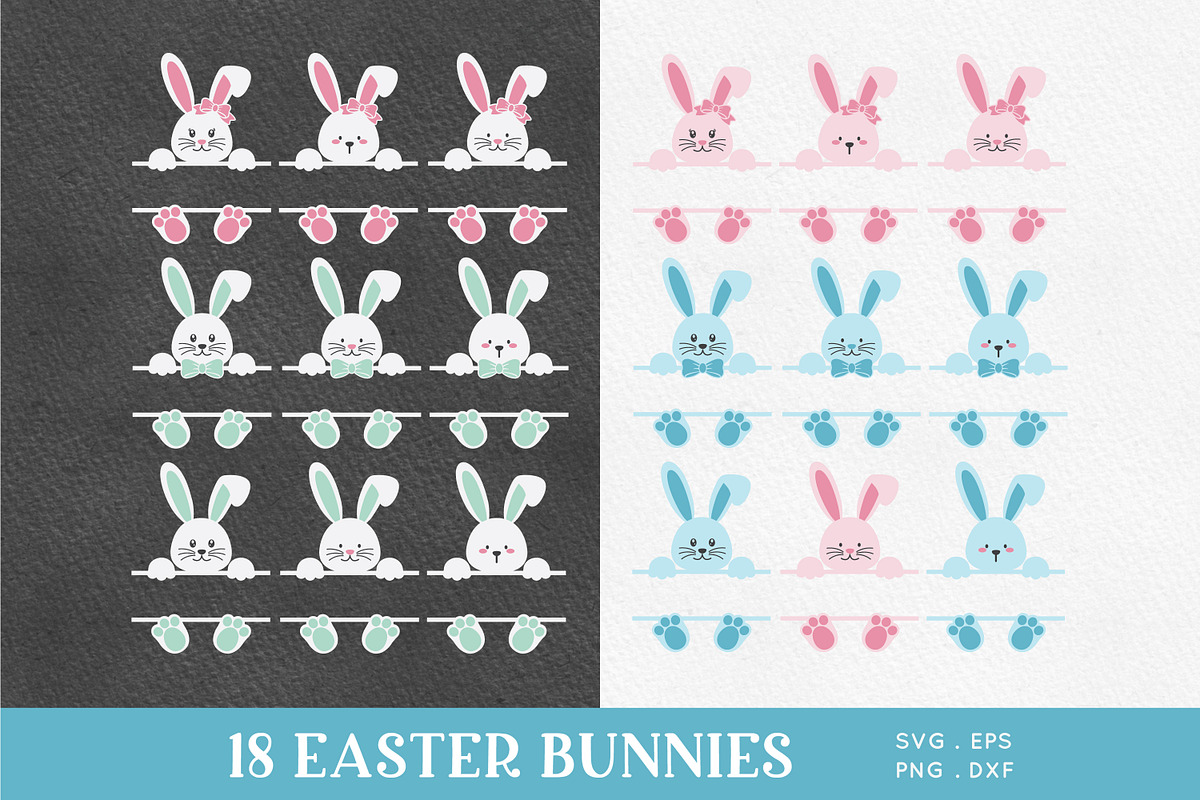 Easter Bunny Split Monogram, an Illustration by Peachycottoncandy (Photo 2 of 2)