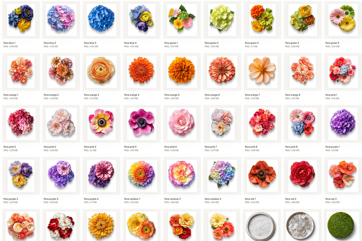Flowers & Butterflies PNG Objects, an Object Graphic by Iconogenic (Photo 7 of 8)