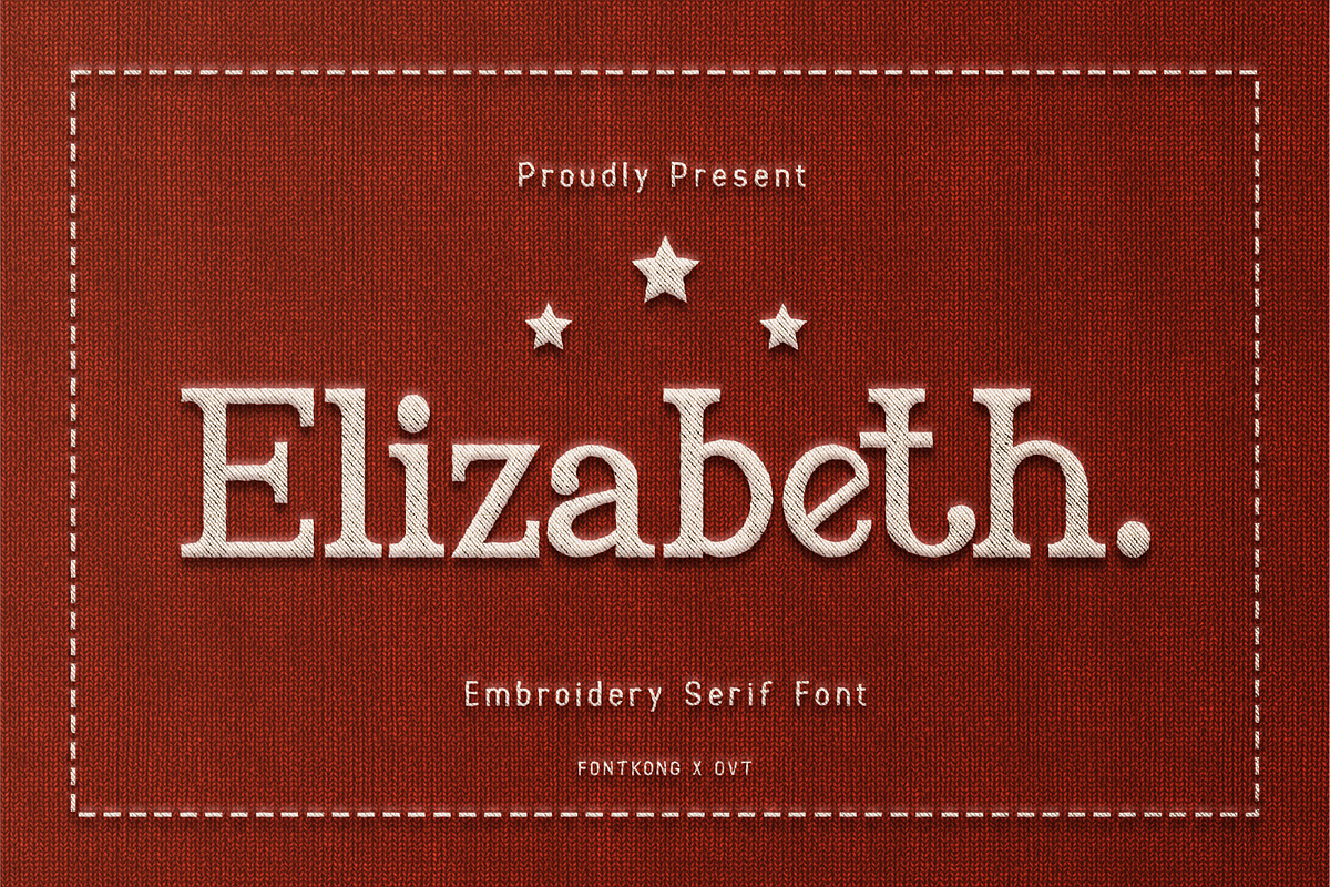 Elizabeth - Embroidery Serif Font, a Serif Font by overlaytemplates (Photo 1 of 5)