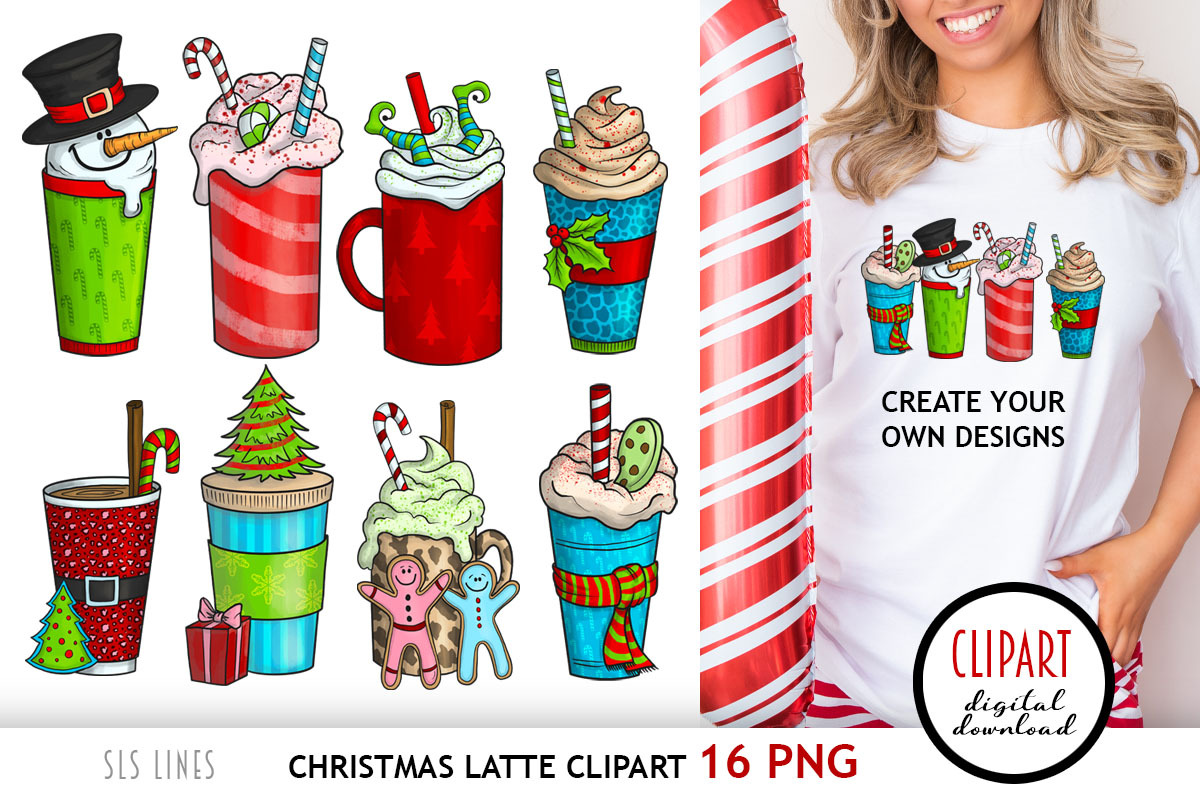 Christmas Latte Clipart - Coffee PNG, a Food Illustration by SLS Lines (Photo 4 of 6)