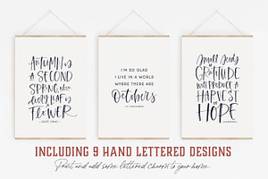 Autumn Harvest Lettering & Elements