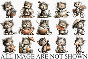 Watercolor Summer Cute Kitten PNG, a Seasonal Illustration by Canvas Craft (Thumbnail 4 of 7)