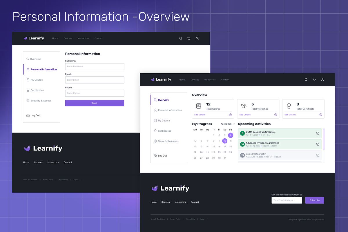 Modern E-Learning Platform UI Kit, an UI Kit Template by Bixproducts (Photo 7 of 8)