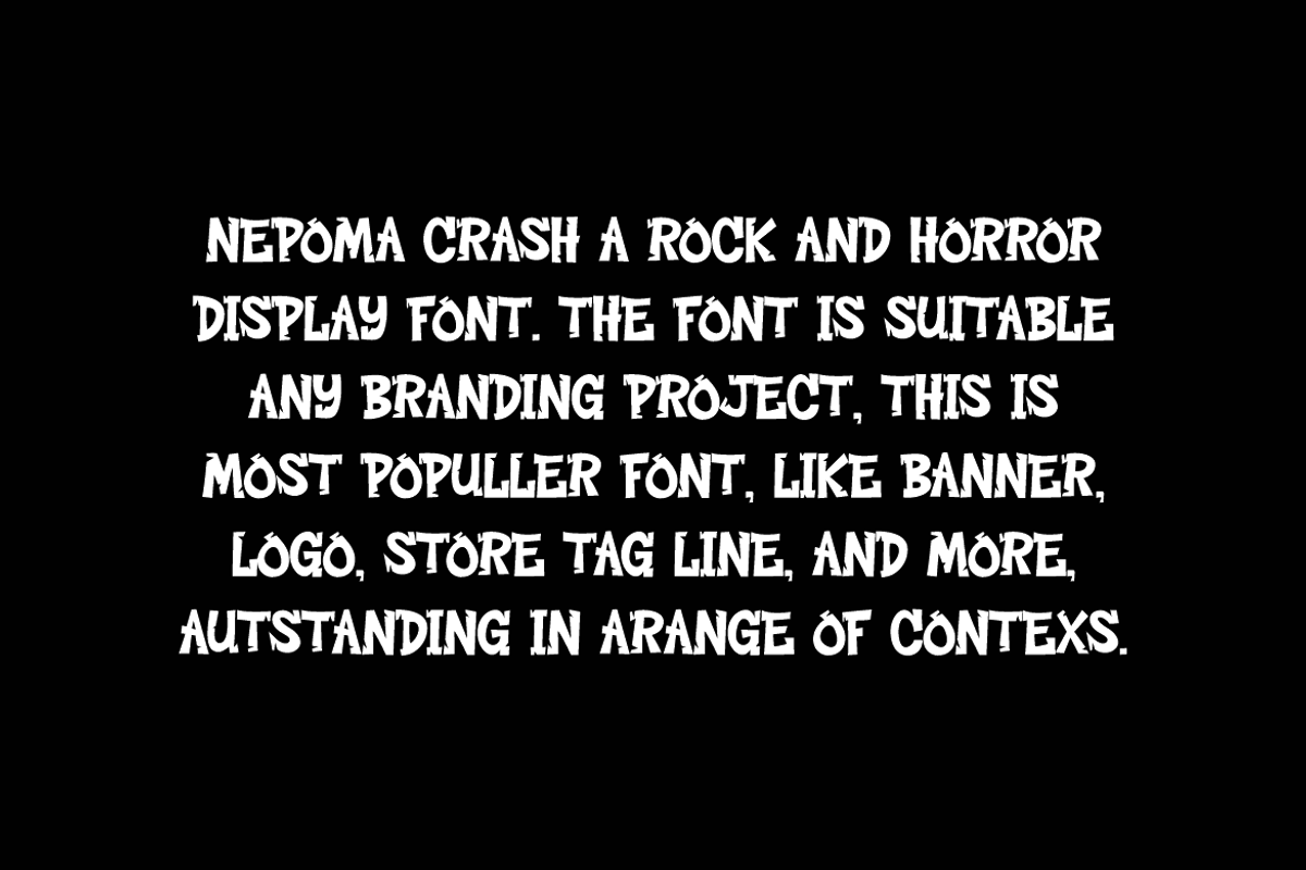 Nepoma Crash Font, a Sans Serif Font by Iqsiart Studio (Photo 3 of 7)