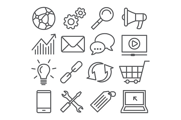 Seo Line Icons