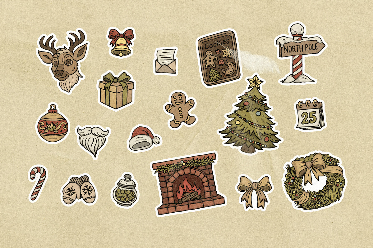 Classic Christmas Essentials Vector, an Illustration by MEANDSTUDIO (Photo 8 of 8)