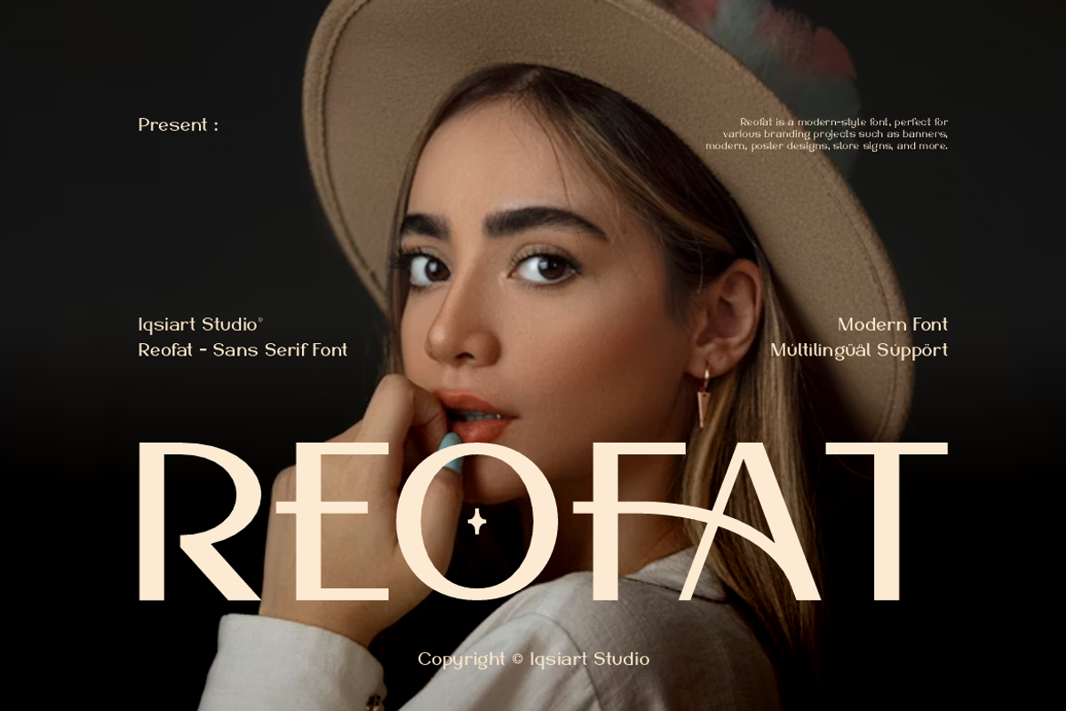 Reofat - Brand Logo Font, a Sans Serif Font by Iqsiart Studio (Photo 1 of 15)