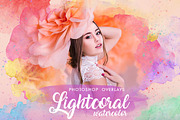 Lightcoral Watercolor Ps Overlays