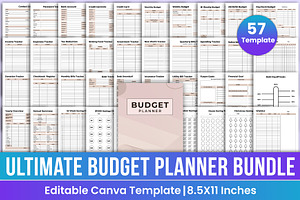 Ultimate Budget Planner Bundle, a Stationery Template by Mustafiz