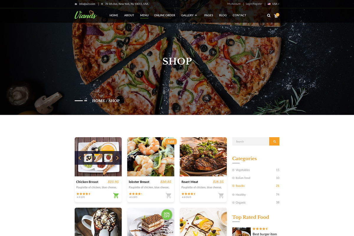 Viands Restaurant PSD Template, a Landing Page Template by Andit themes (Photo 5 of 20)