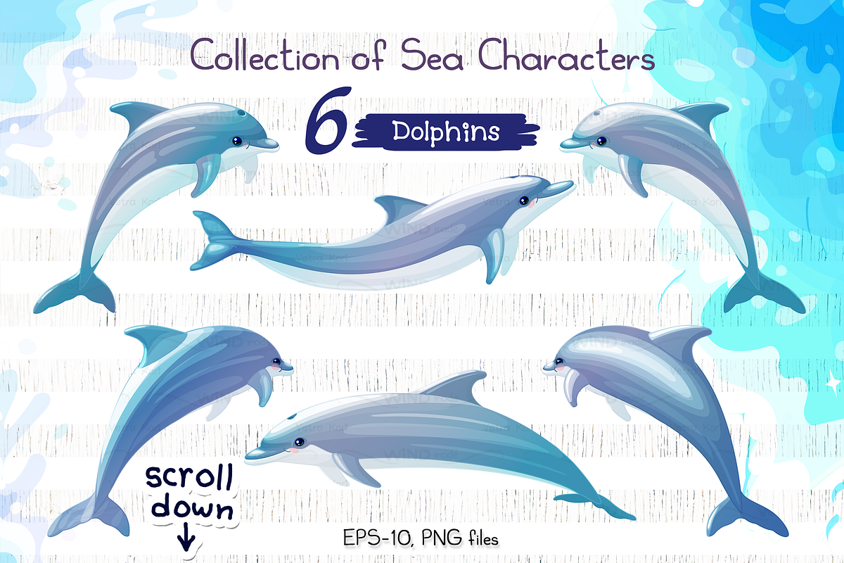 vector SET Sea dream, an Animal Illustration by WINDmade (Photo 4 of 10)