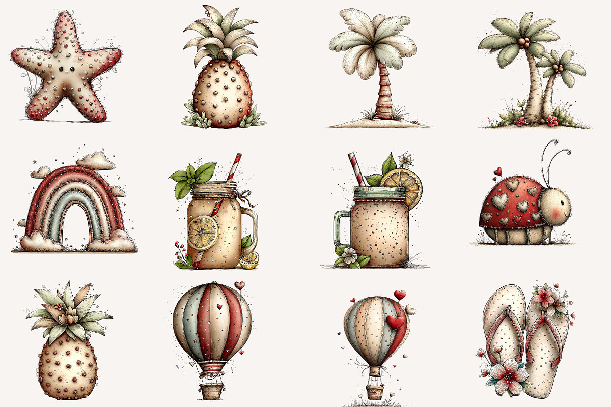 Whimsical summer Clipart, an Illustration by Designworld (Photo 3 of 5)