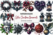 Gothic Christmas Ornaments Clipart, an Illustration by DreamArtGraphic (Thumbnail 1 of 5)