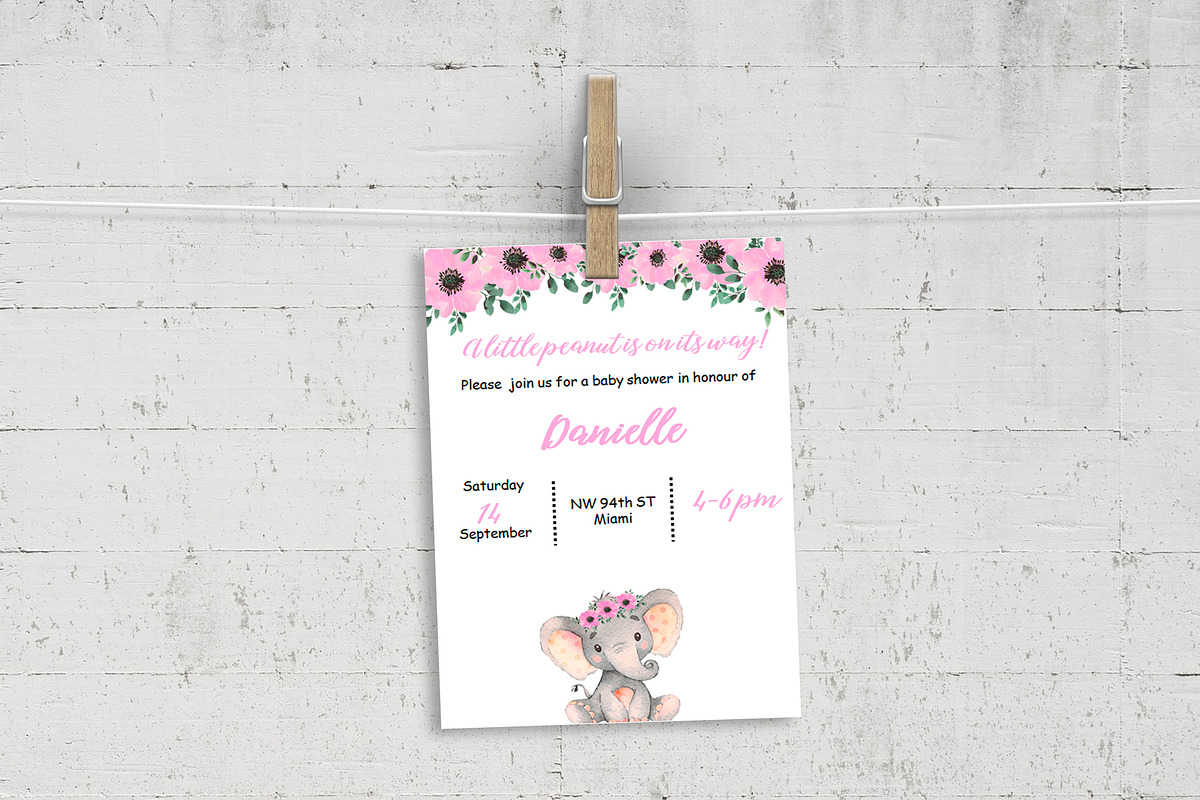 Peanut Baby Shower Invitations, a Stationery Template by mpcprintables (Photo 2 of 3)
