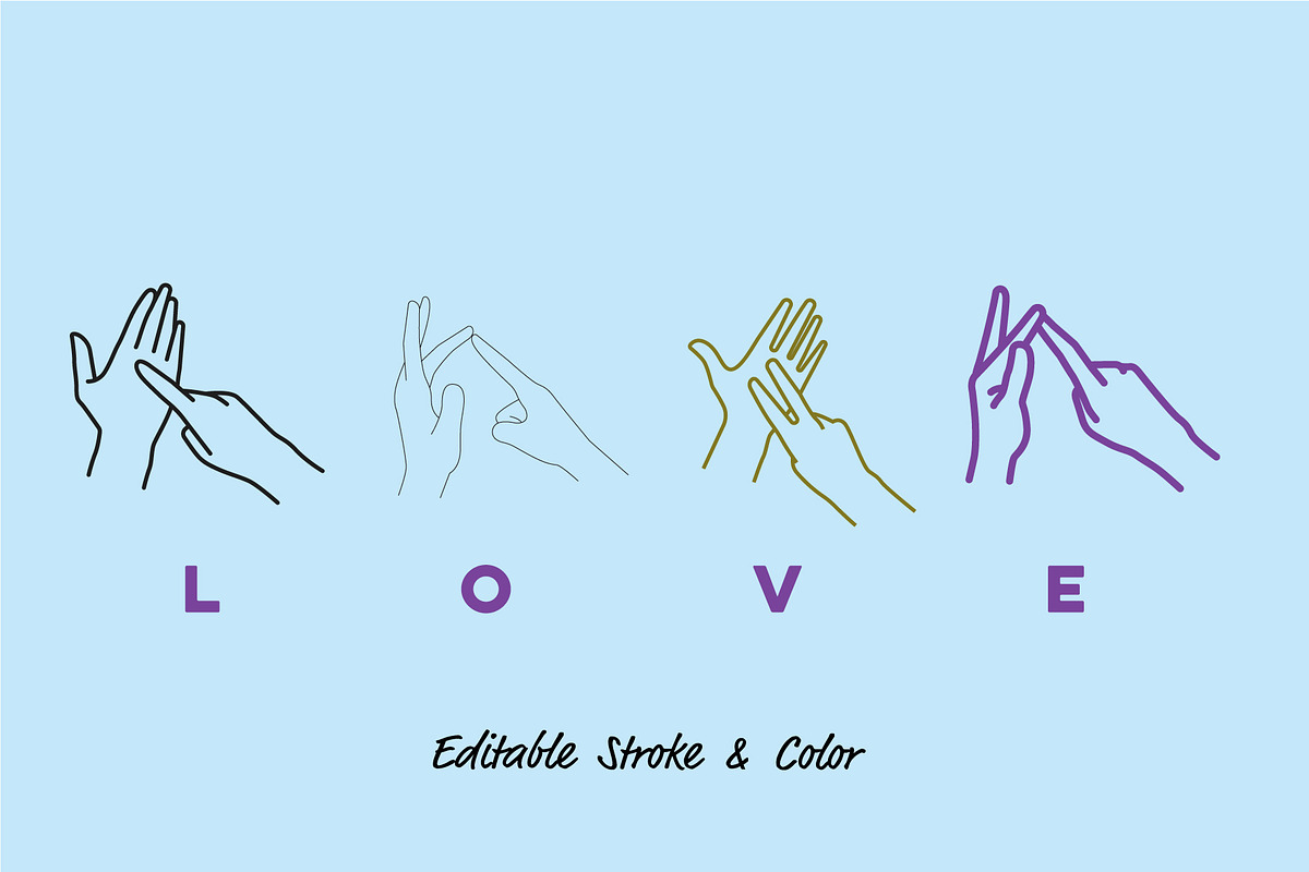 26 Letter British Sign Language, an Illustration by pkahraman (Photo 3 of 3)