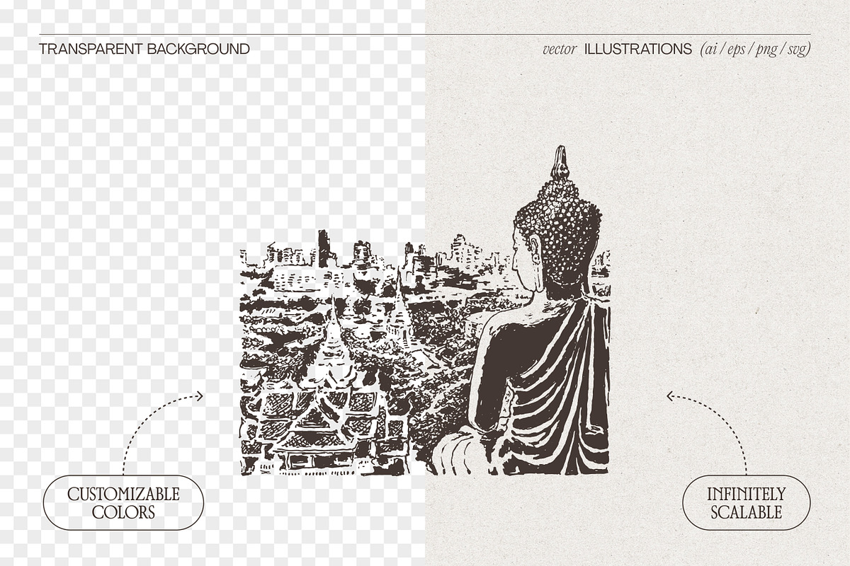 Bangkok Cityscape Sketches, an Empty State Illustration by TheMountBirdStudio (Photo 2 of 7)