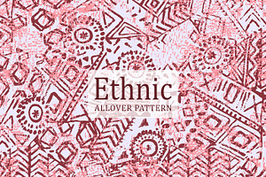 Pink Tribal Geometric Seamless Print, a Pattern Graphic by Gullenda