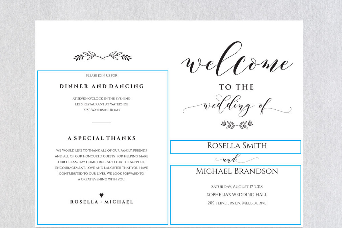 Wedding Program folded SHR361, an Invitation Template by Shafura_Wedding