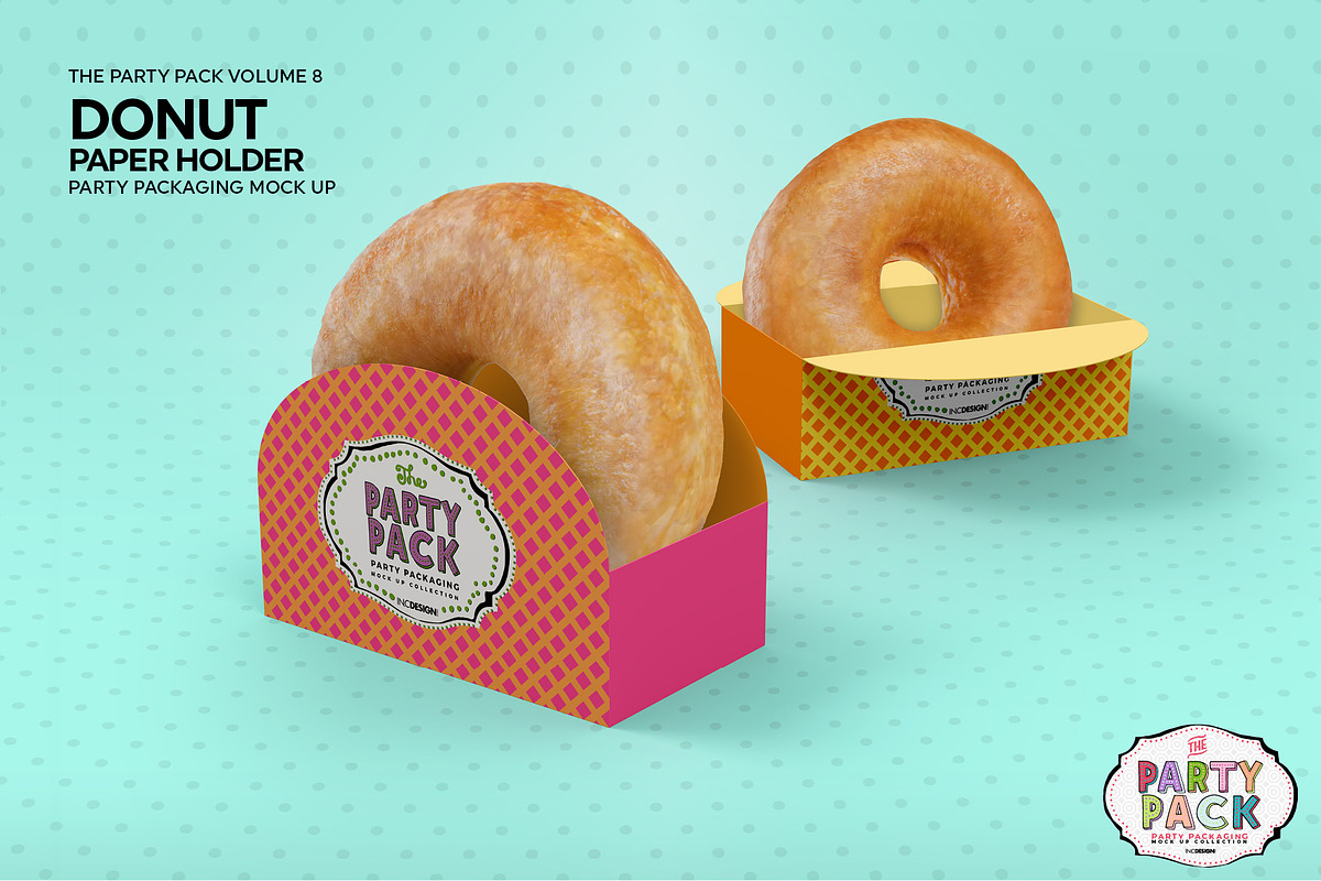 Party Donut Paper Holder, a Cups & Container Mockup by INCDesign (Photo 5 of 7)