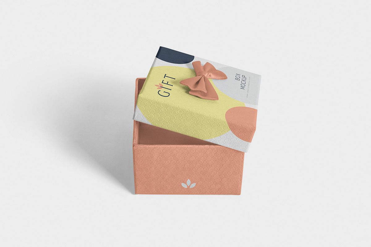 Square Gift Box Mockups, a Packaging Mockup by GfxFoundry (Photo 5 of 7)