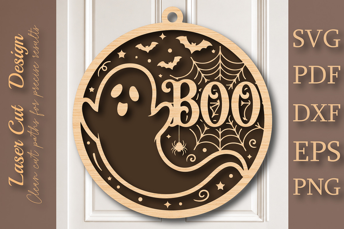 Boo Halloween Sign SVG, a Work Illustration by Digital Artistic99 (Photo 1 of 4)