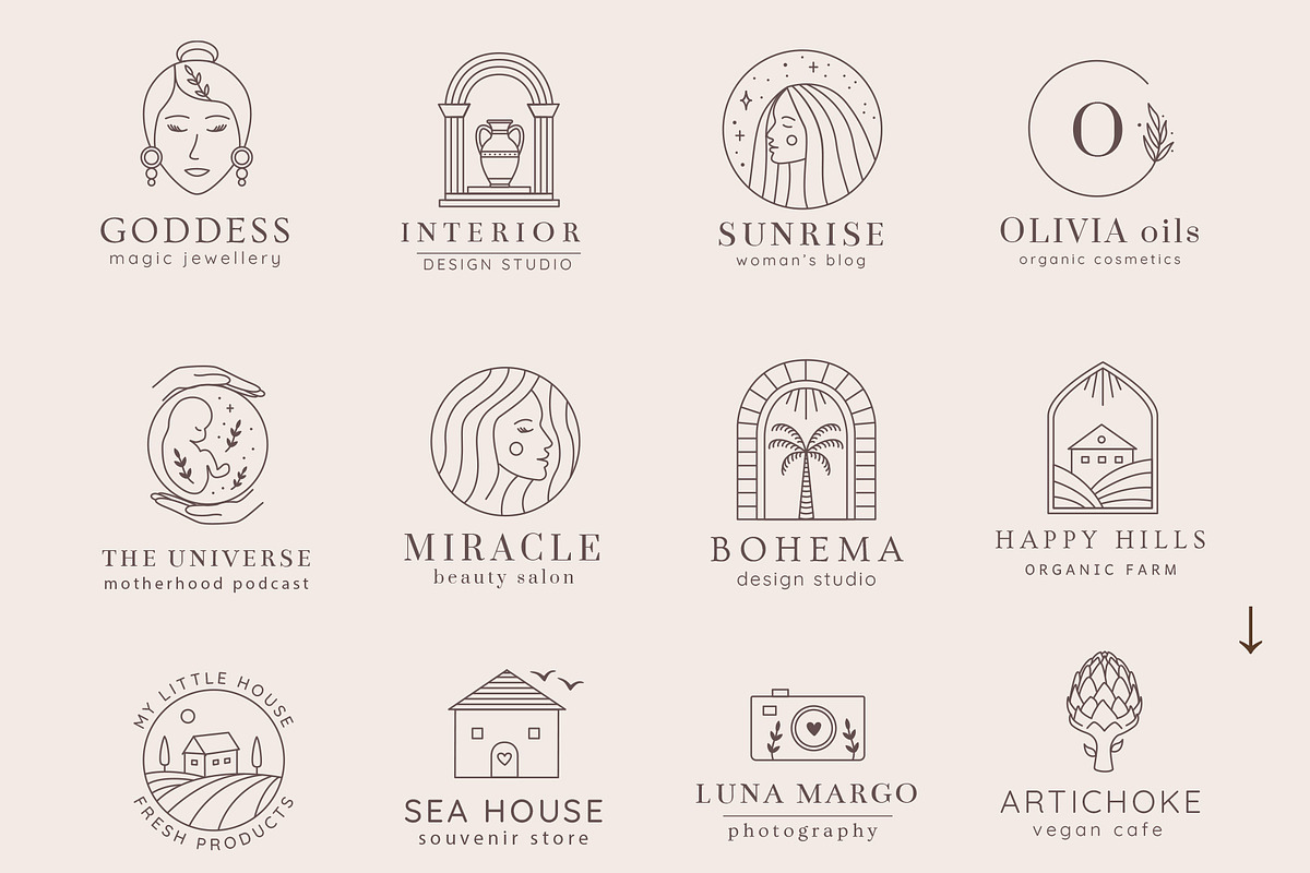 Line logos CANVA & AI, a Branding & Logo Template by Alisovna (Photo 2 of 13)