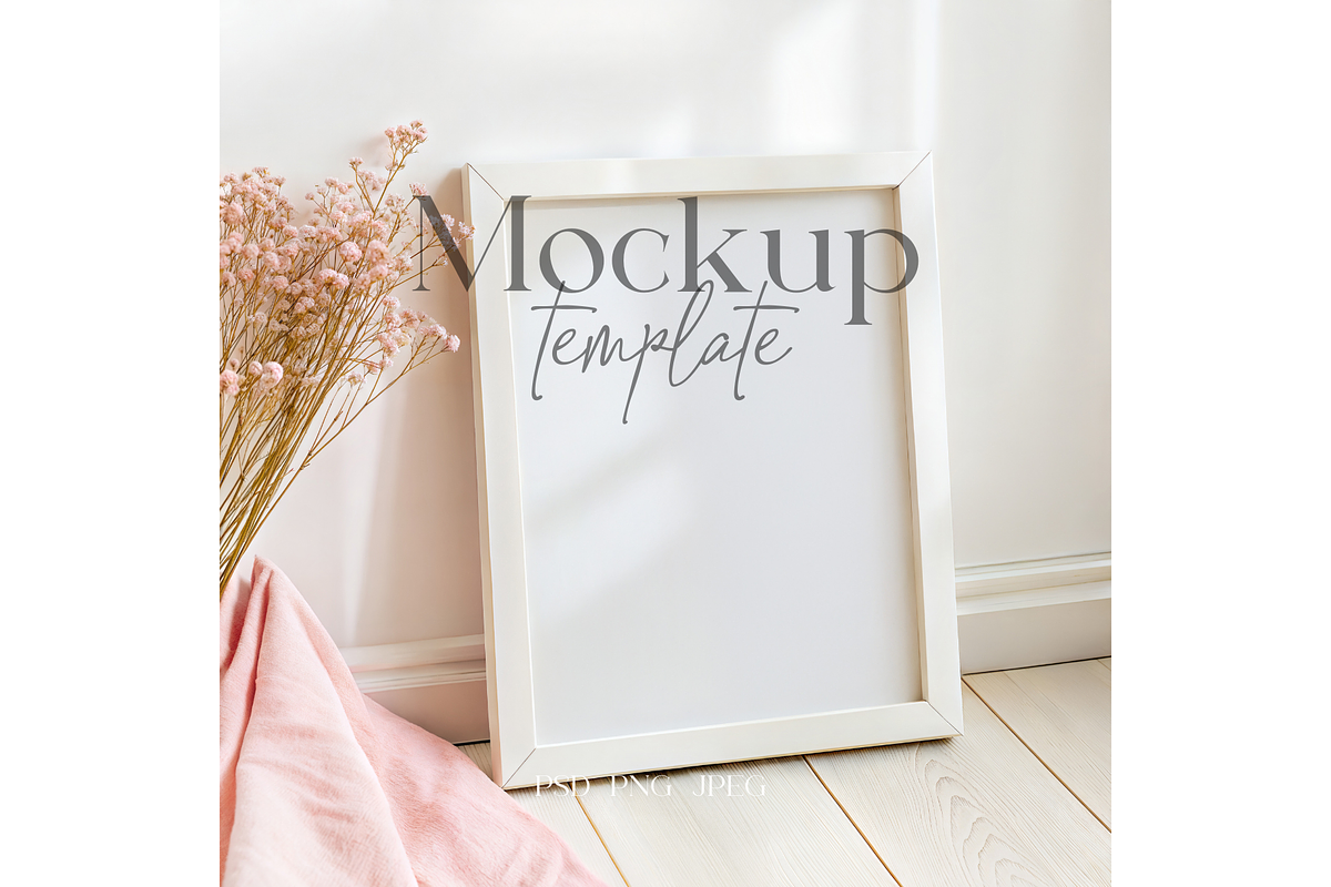 Soft Pink Floral Frame Mockup, a Product Mockup by MockupWizard (Photo 1 of 5)