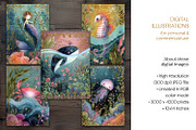 Under The Sea Digital Postcard Set, a Decorative Illustration by The Dutch Lady Designs (Thumbnail 6 of 7)