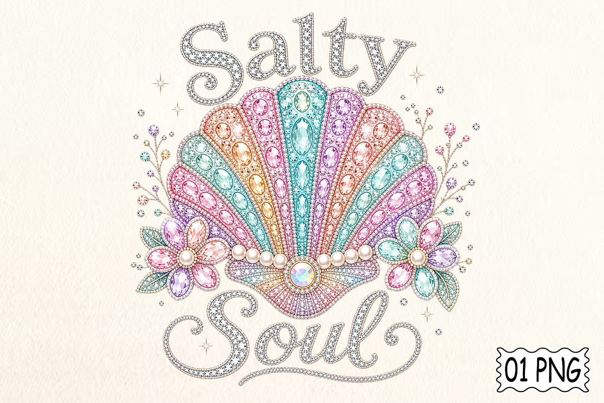 Seashell Rhinestone Summer PNG, an Illustration by Pixels.Craft (Photo 1 of 8)