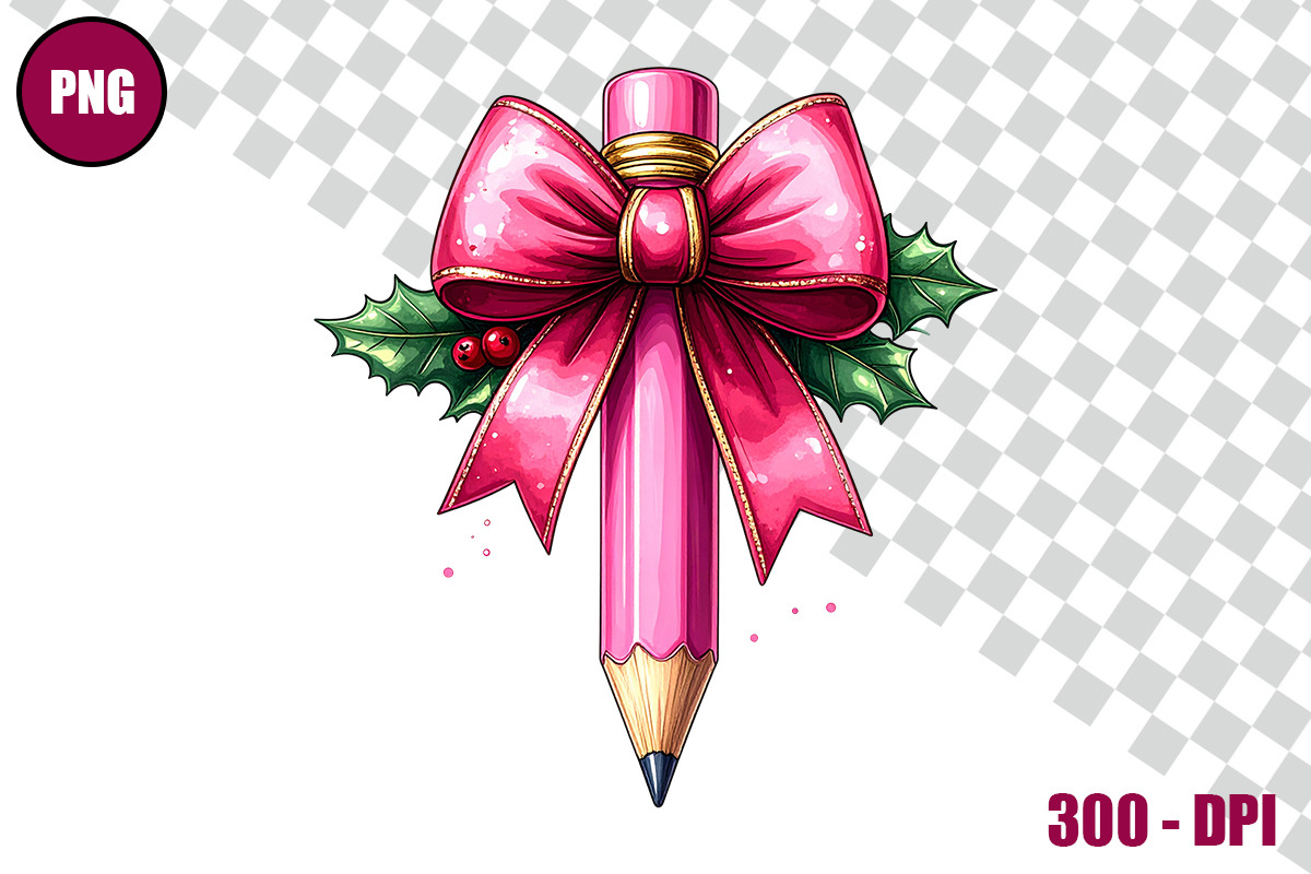 Pencil with Bow Clipart Bundle Files, a Decorative Illustration by taramija (Photo 24 of 26)