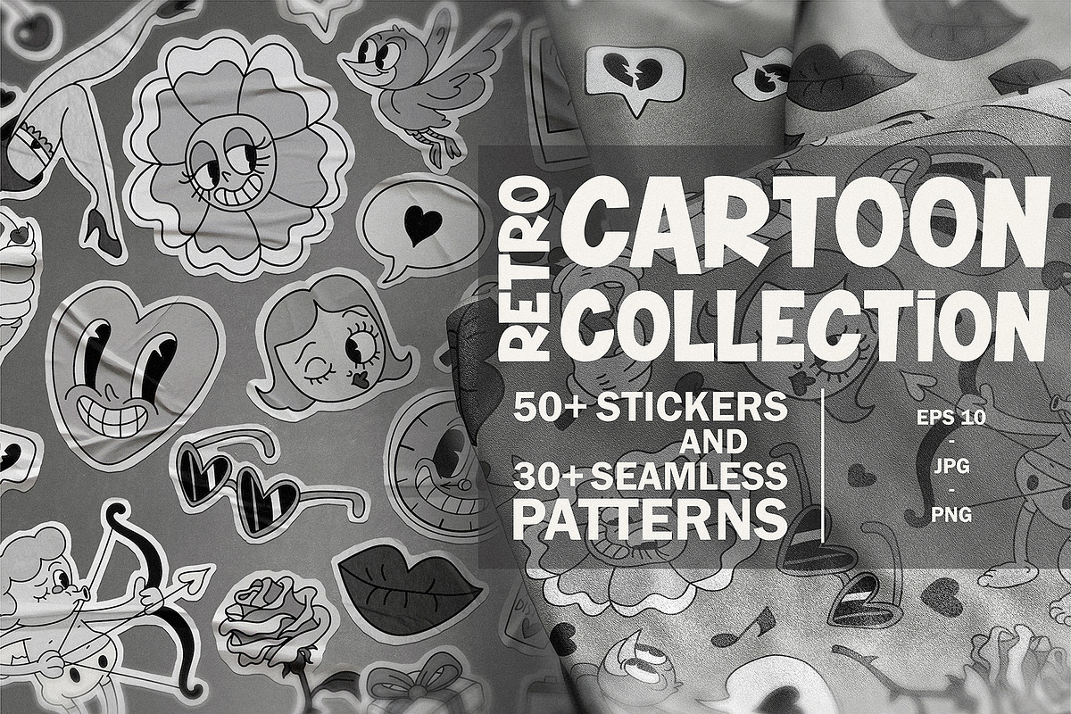 Retro Cartoon Collection, a Seasonal Illustration by Kokoshka (Photo 1 of 15)