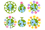 Cute Earth Day Clipart Set: Kawaii, an Object Illustration by the_myro (Thumbnail 4 of 9)