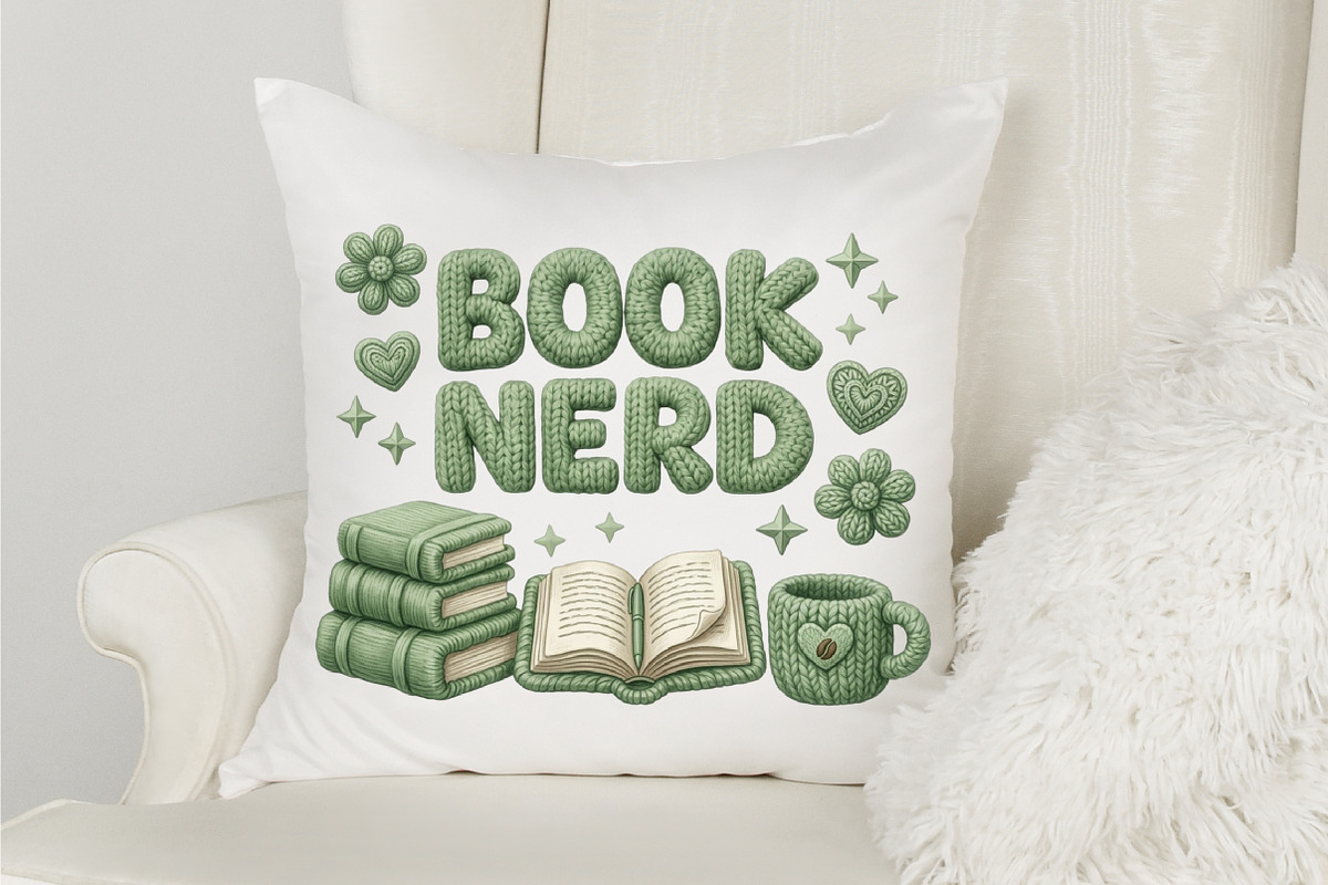 Book Nerd Green PNG, an Illustration by designcity5 (Photo 3 of 4)