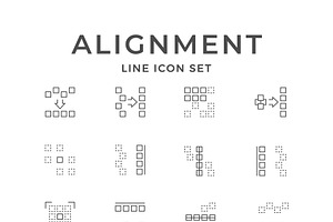 Set Line Icons of Alignment, an Outline Icon by motorama