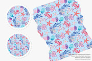 A vibrant pink crab seamless pattern, a Pattern Graphic by Pink Studio Art (Thumbnail 2 of 4)