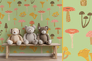 Woodland Mushrooms pattern & clipart, a Seasonal Illustration by Carpet Tapete Pretzel (Thumbnail 13 of 13)
